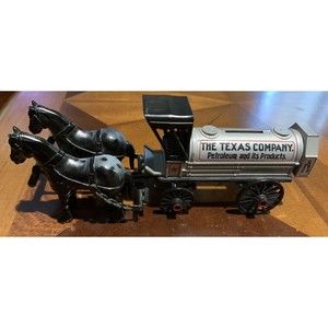 Crystalite Kerosene The Texas Company Horse And Wagon Coin Bank